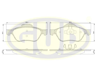 GBP880163 G.U.D Комплект тормозных колодок, дисковый тормоз