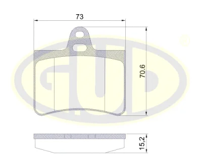 Комплект тормозных колодок, дисковый тормоз G.U.D GBP880164