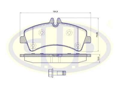 Комплект тормозных колодок, дисковый тормоз G.U.D GBP880165