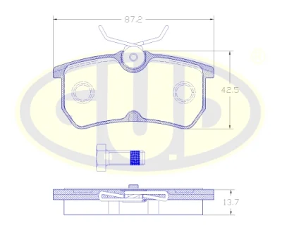 Комплект тормозных колодок, дисковый тормоз G.U.D GBP880175