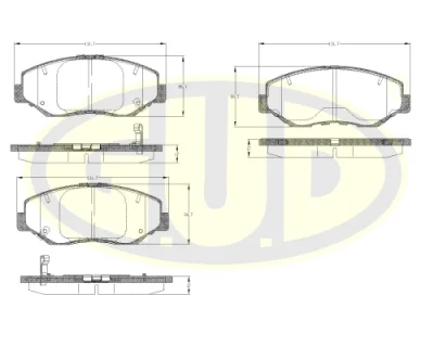 GBP880178 G.U.D Комплект тормозных колодок, дисковый тормоз