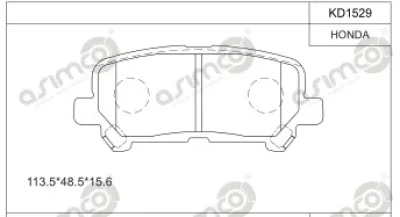 KD1529 ASIMCO Комплект тормозных колодок, дисковый тормоз