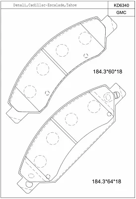 KD6340 ASIMCO Комплект тормозных колодок, дисковый тормоз