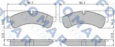 Комплект тормозных колодок, дисковый тормоз FOMAR Friction FO 929281