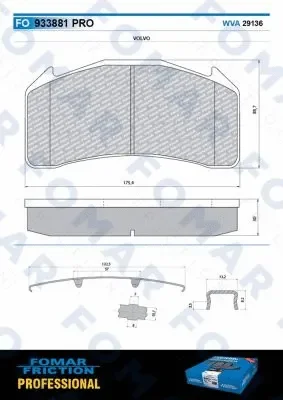 FO 933881 FOMAR Friction Комплект тормозных колодок, дисковый тормоз