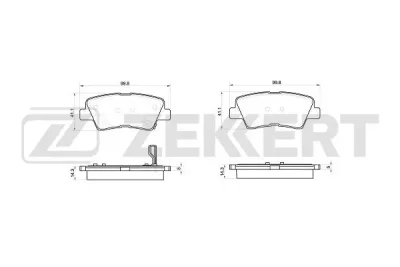 BS-1048 ZEKKERT Комплект тормозных колодок, дисковый тормоз