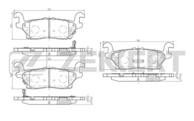 BS-1052 ZEKKERT Комплект тормозных колодок, дисковый тормоз