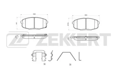 BS-1076 ZEKKERT Комплект тормозных колодок, дисковый тормоз