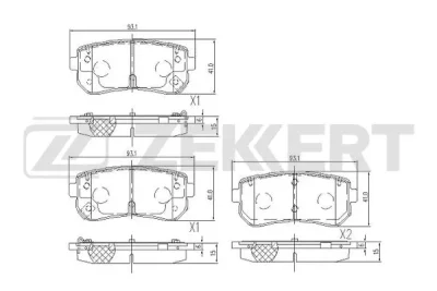 BS-1105 ZEKKERT Комплект тормозных колодок, дисковый тормоз