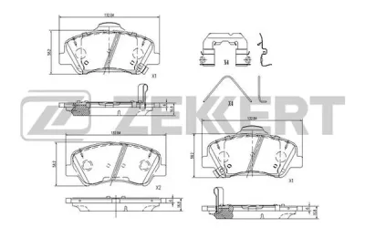 BS-1187 ZEKKERT Комплект тормозных колодок, дисковый тормоз