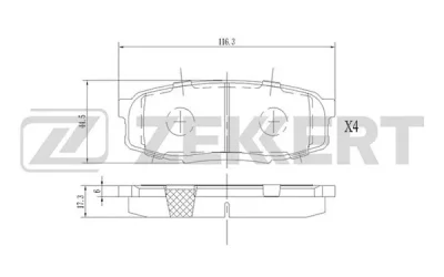 BS-1230 ZEKKERT Комплект тормозных колодок, дисковый тормоз