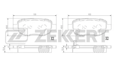BS-1361 ZEKKERT Комплект тормозных колодок, дисковый тормоз
