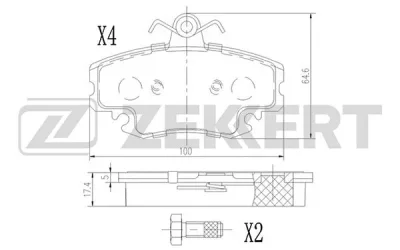 BS-1365 ZEKKERT Комплект тормозных колодок, дисковый тормоз