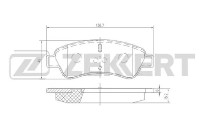 BS-1433 ZEKKERT Комплект тормозных колодок, дисковый тормоз