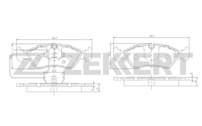 Комплект тормозных колодок, дисковый тормоз ZEKKERT BS-1488