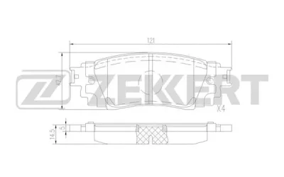 BS-1525 ZEKKERT Комплект тормозных колодок, дисковый тормоз