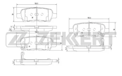 BS-1823 ZEKKERT Комплект тормозных колодок, дисковый тормоз
