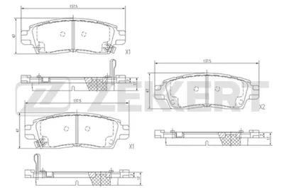 BS-1867 ZEKKERT Комплект тормозных колодок, дисковый тормоз