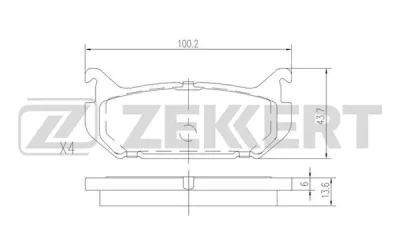 BS-2037 ZEKKERT Комплект тормозных колодок, дисковый тормоз