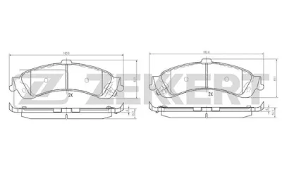 BS-2129 ZEKKERT Комплект тормозных колодок, дисковый тормоз