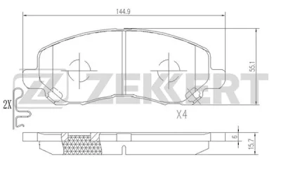 BS-2198 ZEKKERT Комплект тормозных колодок, дисковый тормоз