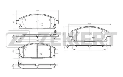 BS-2316 ZEKKERT Комплект тормозных колодок, дисковый тормоз