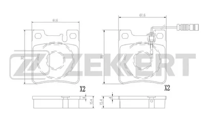 BS-2873 ZEKKERT Комплект тормозных колодок, дисковый тормоз