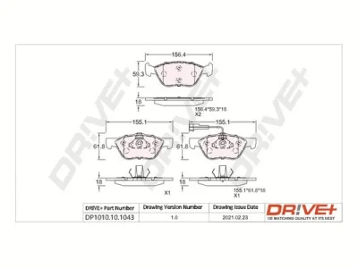 DP1010.10.1043 Dr!ve+ Комплект тормозных колодок, дисковый тормоз