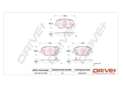 DP1010.10.1246 Dr!ve+ Комплект тормозных колодок, дисковый тормоз