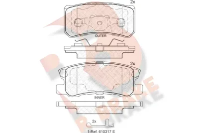 RB1375-202 R BRAKE Комплект тормозных колодок, дисковый тормоз