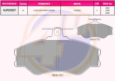 Комплект тормозных колодок, дисковый тормоз 4U 4UP03507