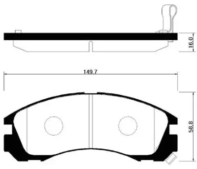 Комплект тормозных колодок, дисковый тормоз HSB GOLD HP0025