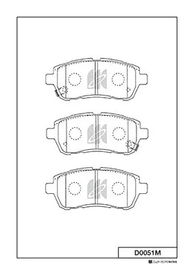 Комплект тормозных колодок, дисковый тормоз MK KASHIYAMA D0051M