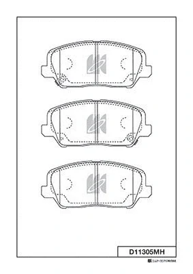 Комплект тормозных колодок, дисковый тормоз MK KASHIYAMA D11305MH