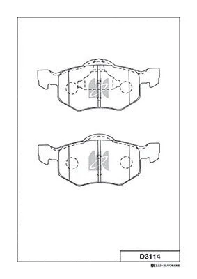 Комплект тормозных колодок, дисковый тормоз MK KASHIYAMA D3114