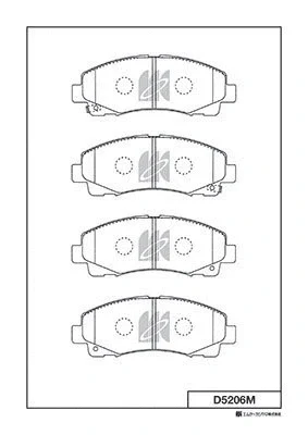 Комплект тормозных колодок, дисковый тормоз MK KASHIYAMA D5206M