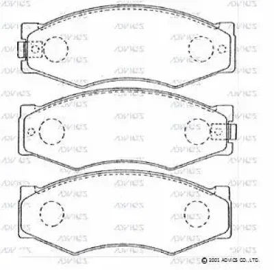 B1N004 ADVICS Комплект тормозных колодок, дисковый тормоз