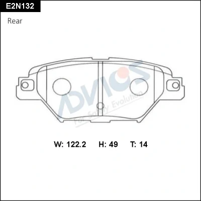 E2N132 ADVICS Комплект тормозных колодок, дисковый тормоз