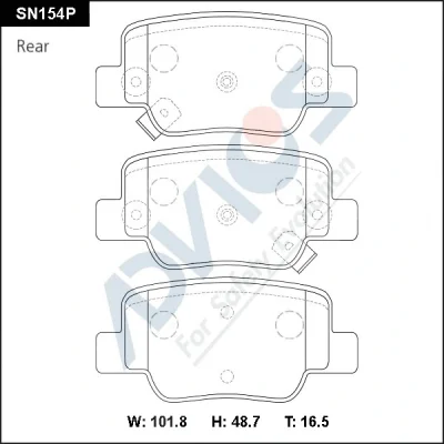 Комплект тормозных колодок, дисковый тормоз ADVICS SN154P