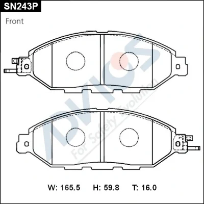 SN243P ADVICS Комплект тормозных колодок, дисковый тормоз