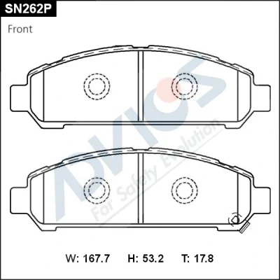 SN262P ADVICS Комплект тормозных колодок, дисковый тормоз