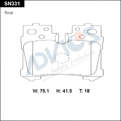 SN331 ADVICS Комплект тормозных колодок, дисковый тормоз