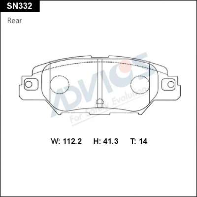 SN332 ADVICS Комплект тормозных колодок, дисковый тормоз