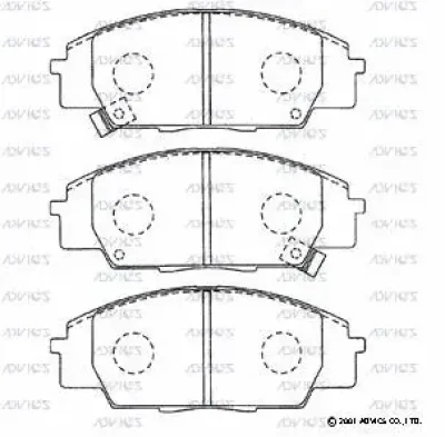 SN434P ADVICS Комплект тормозных колодок, дисковый тормоз