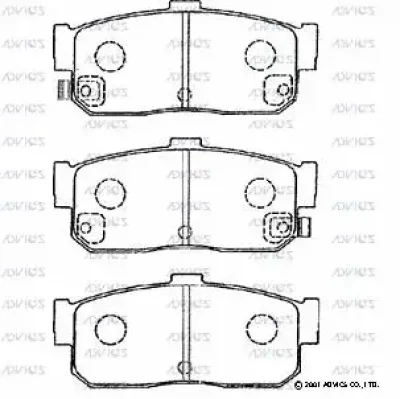 SN564P ADVICS Комплект тормозных колодок, дисковый тормоз