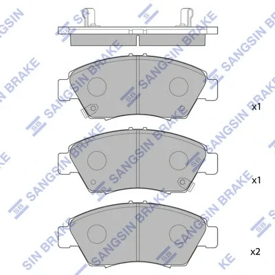 SP1221 HIQ Комплект тормозных колодок, дисковый тормоз