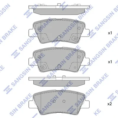 Комплект тормозных колодок, дисковый тормоз HIQ SP1407