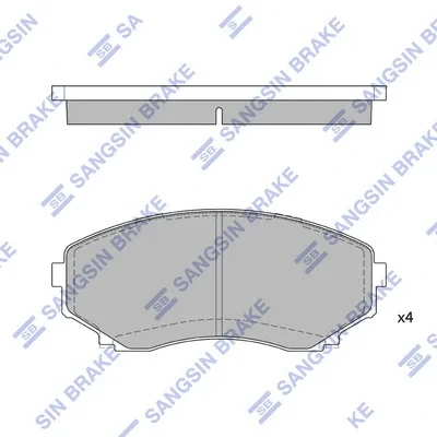 Комплект тормозных колодок, дисковый тормоз HIQ SP1527