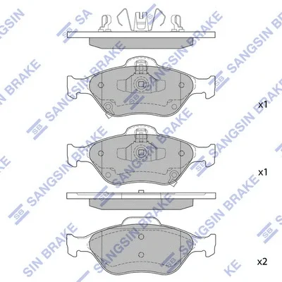 SP1632 HIQ Комплект тормозных колодок, дисковый тормоз