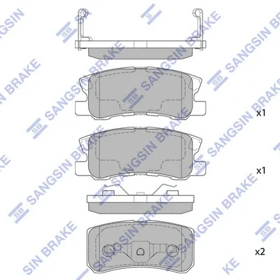SP2076 HIQ Комплект тормозных колодок, дисковый тормоз